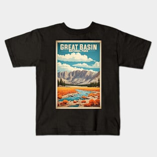 Great Basin National Park Nevada USA Vintage Travel Retro Tourism Kids T-Shirt
